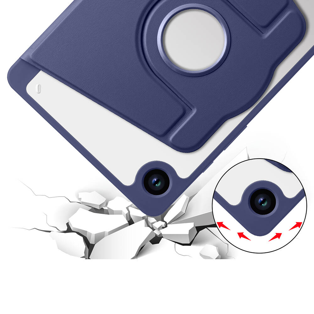 Samsung Galaxy Tab A9 Plus Uyumlu Kılıf Zore Termik Kalem Bölmeli Dönebilen Standlı Kılıf - 28