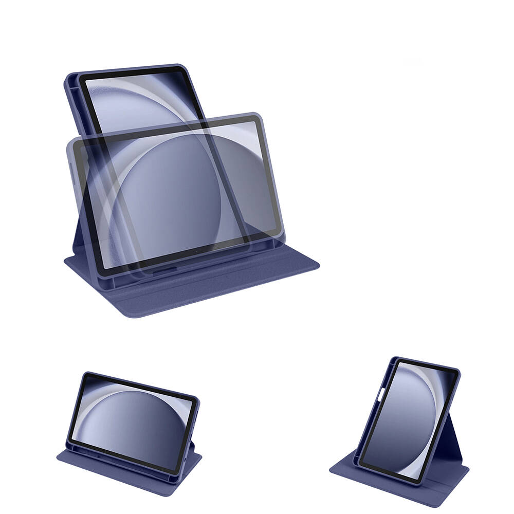 Samsung Galaxy Tab A9 Uyumlu Kılıf Zore Termik Kalem Bölmeli Dönebilen Standlı Kılıf - 10