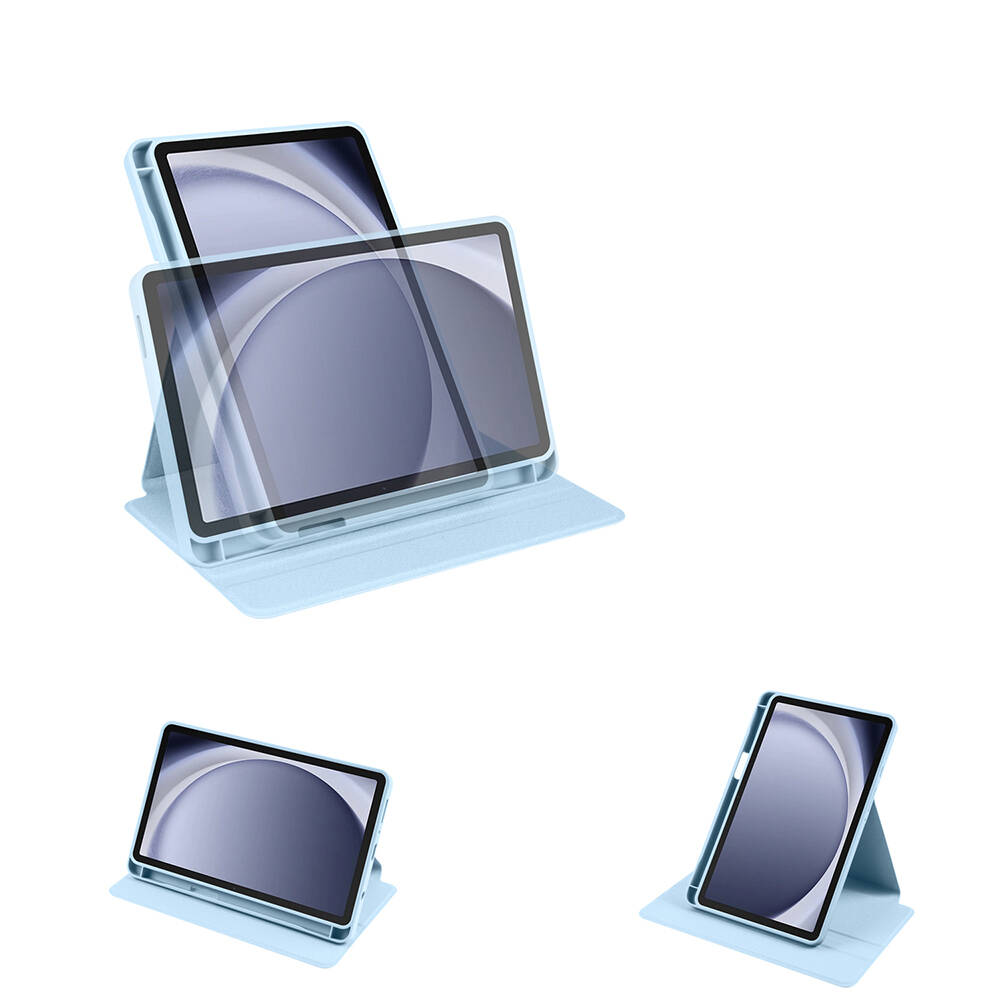 Samsung Galaxy Tab A9 Uyumlu Kılıf Zore Termik Kalem Bölmeli Dönebilen Standlı Kılıf - 13