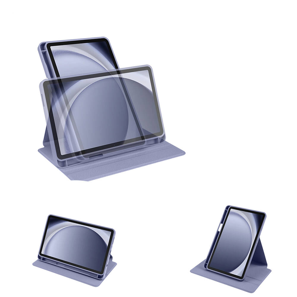 Samsung Galaxy Tab A9 Uyumlu Kılıf Zore Termik Kalem Bölmeli Dönebilen Standlı Kılıf - 15