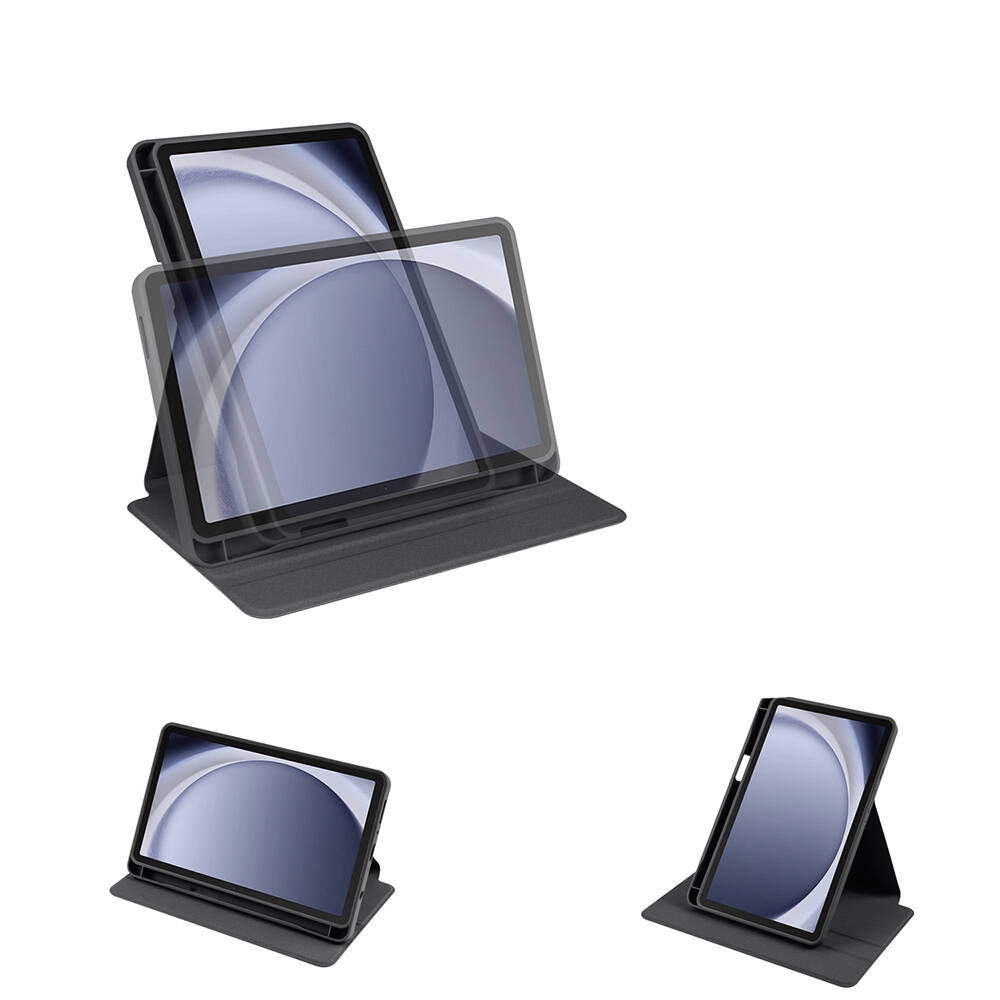 Samsung Galaxy Tab A9 Uyumlu Kılıf Zore Termik Kalem Bölmeli Dönebilen Standlı Kılıf - 16