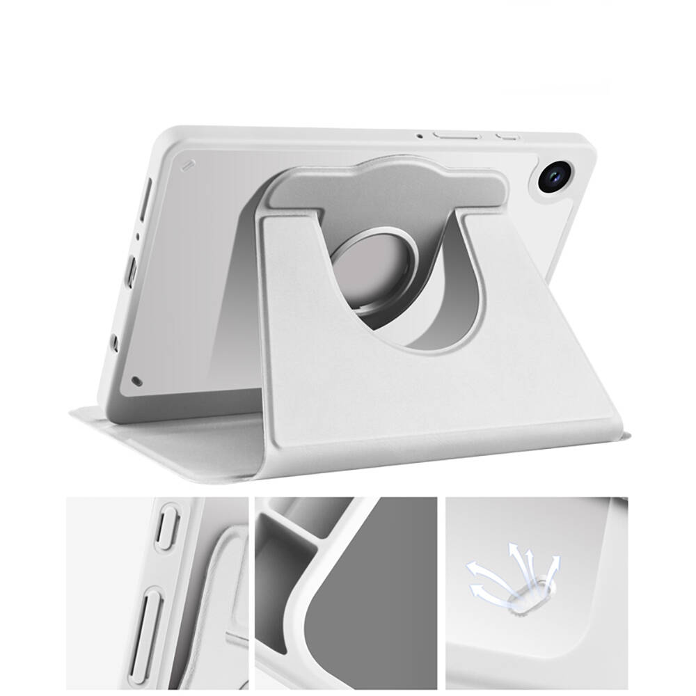 Samsung Galaxy Tab A9 Uyumlu Kılıf Zore Termik Kalem Bölmeli Dönebilen Standlı Kılıf - 20