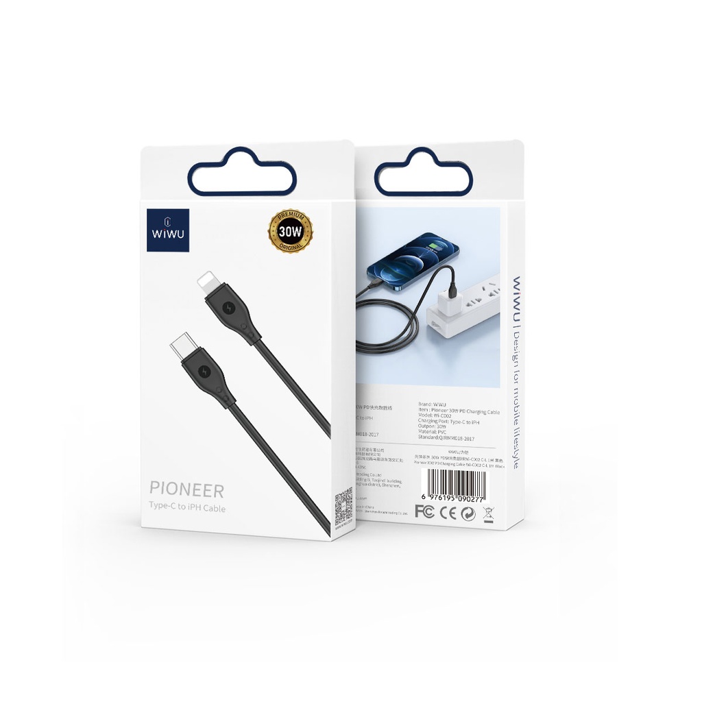 Wiwu Pioneer Wİ-C002 Ultra Esnek 30W Hızlı Şarj Özellikli Type-C to Lightning PD Kablo 1M - 11