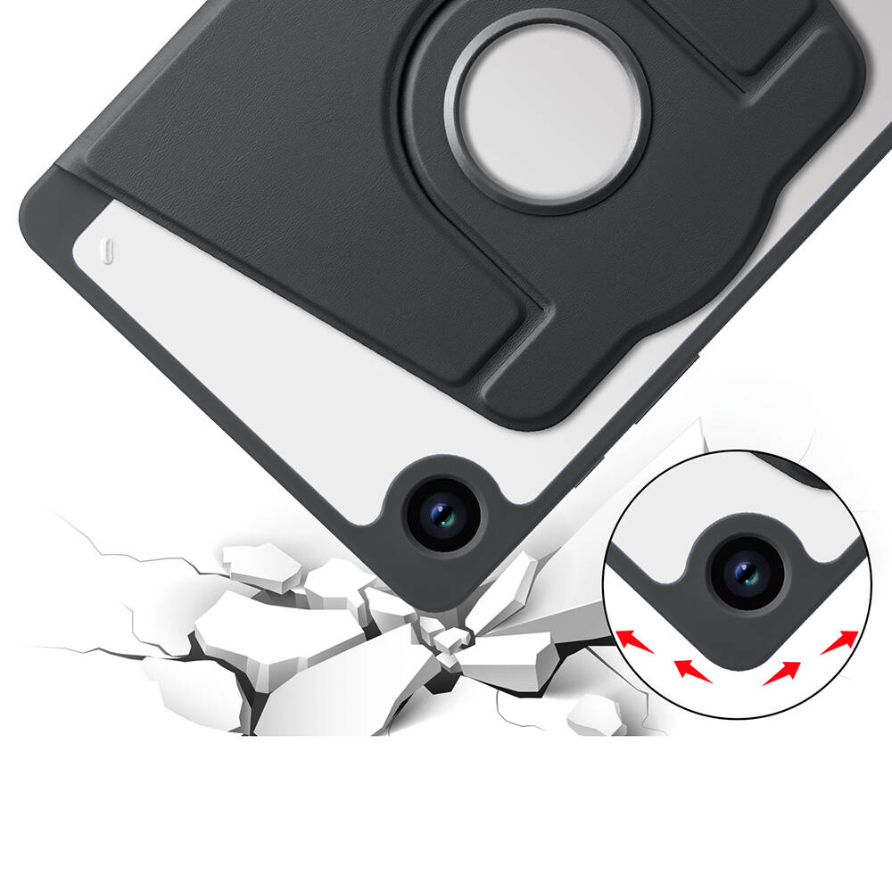 Samsung Galaxy Tab A9 Uyumlu Kılıf Zore Termik Kalem Bölmeli Dönebilen Standlı Kılıf - 27