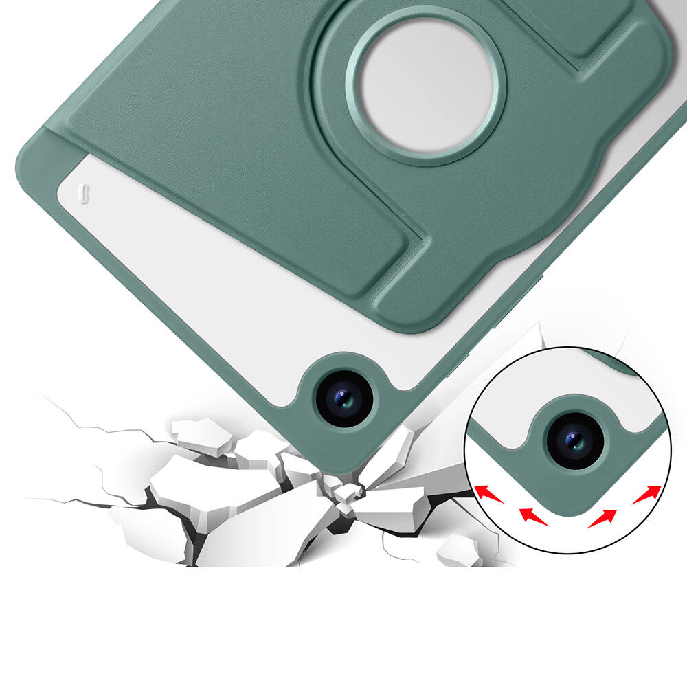 Samsung Galaxy Tab A9 Uyumlu Kılıf Zore Termik Kalem Bölmeli Dönebilen Standlı Kılıf - 28