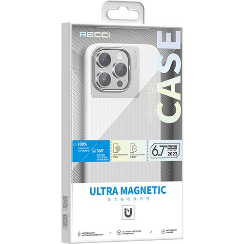 Apple iPhone 15 Pro Max Uyumlu Kılıf Recci Aurora Serisi Magsafe Şarj Özellikli Kapak