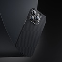 Apple iPhone 14 Pro Max Uyumlu Kılıf Magsafe Özellikli Karbon Fiber Benks 600D Essential Kevlar Kapak - 3