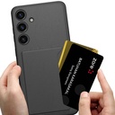 Samsung Galaxy S24 Uyumlu Suni Deri Arka Yüzey Sürgülü Kamera Korumalı Zore Kartlıklı Kıpta Silikon Kapak - 1