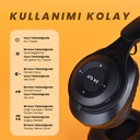 Zore M6 Plus Ayarlanabilir ve Katlanabilir Kulak Üstü Bluetooth Kulaklık - 3
