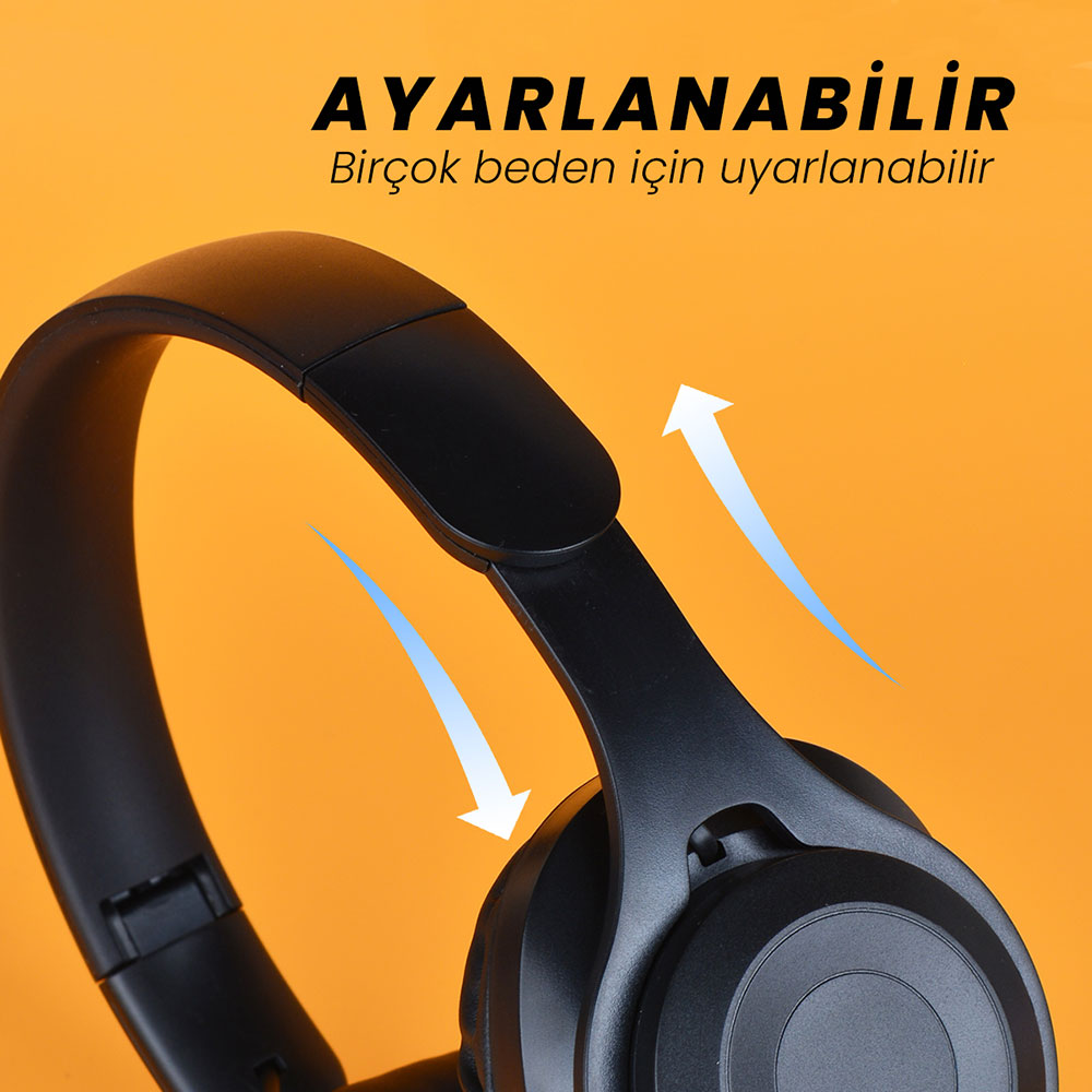 Zore M6 Plus Ayarlanabilir ve Katlanabilir Kulak Üstü Bluetooth Kulaklık - 5