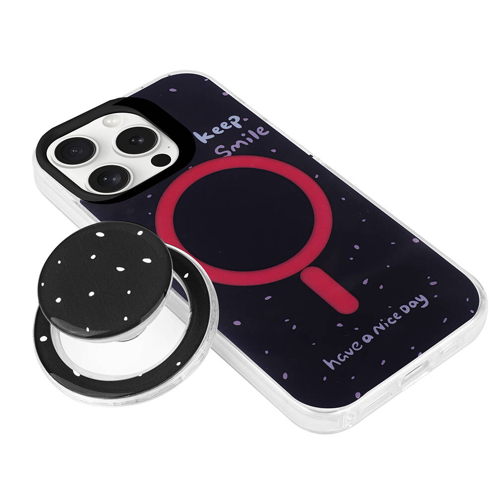 Apple iPhone 15 Pro Uyumlu Kılıf Magsafe Şarj Özellikli Tak-Çıkar Pop Soketli Zore Tiktok Kapak - 2