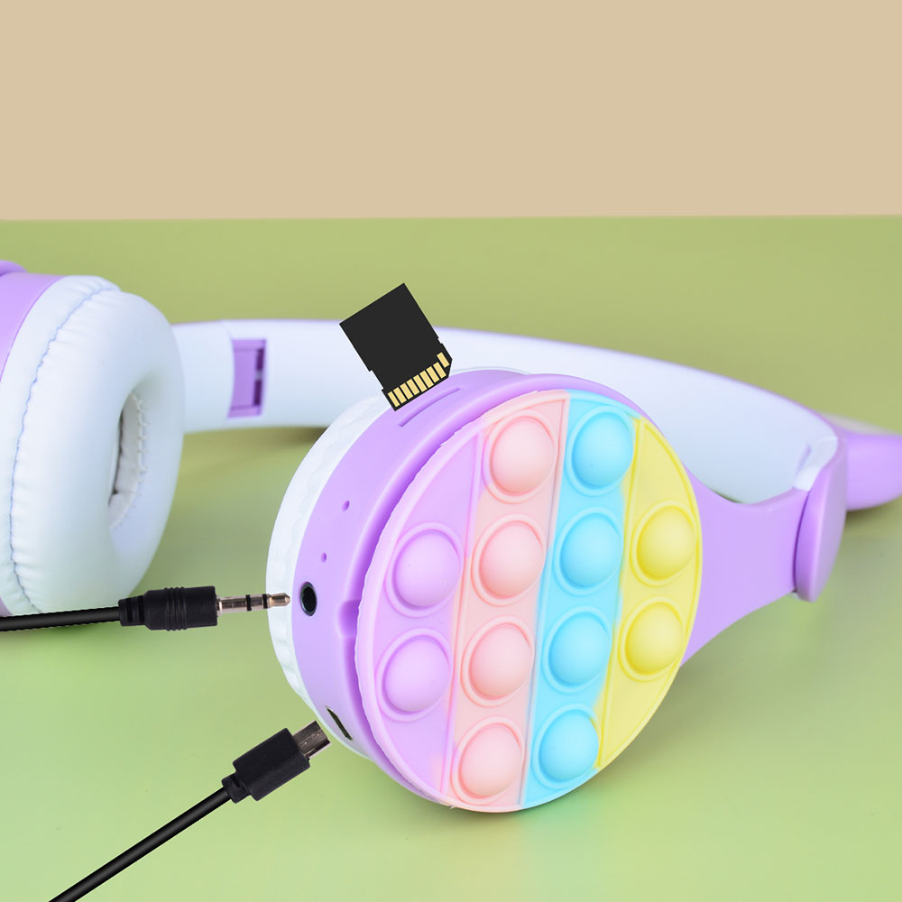 Zore B30 RGB Led Işıklı Kedi Kulağı Band Tasarımı Ayarlanabilir Katlanabilir Kulak Üstü Bluetooth Kulaklık - 1