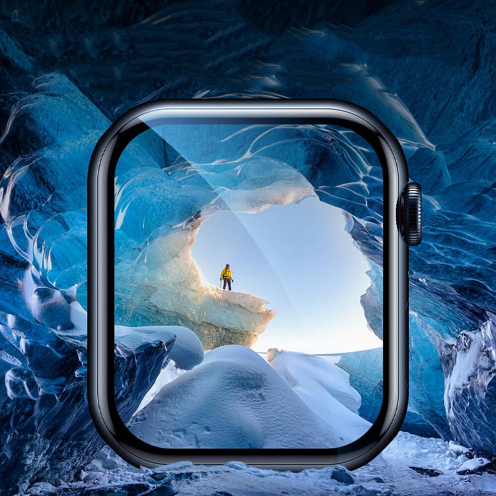 Apple Watch 40mm Uyumlu Wiwu Wi-JD105 Easy Install PMMA Pet Ekran Koruyucu + Kolay Uygulama Aparatı - 3