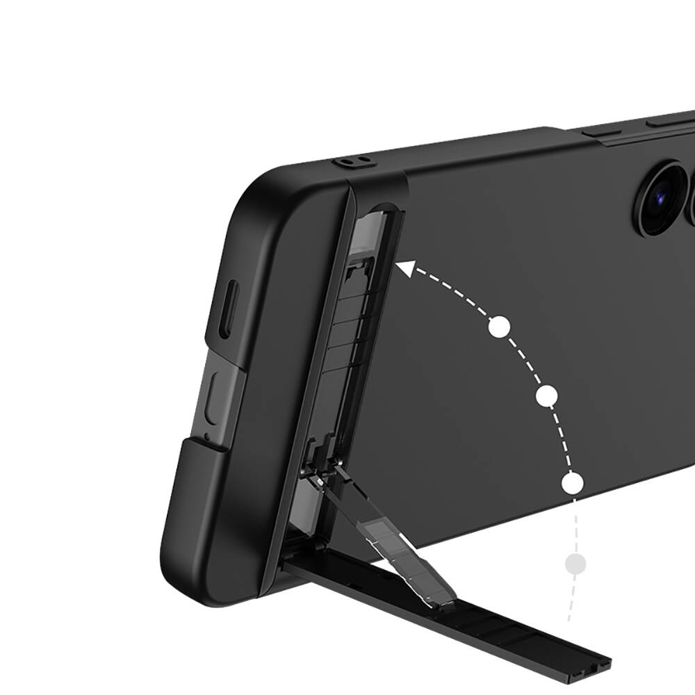 Samsung Galaxy S24 Uyumlu Kılıf Zore Kamera Korumalı Dikey Standlı Ays Kapak - 2