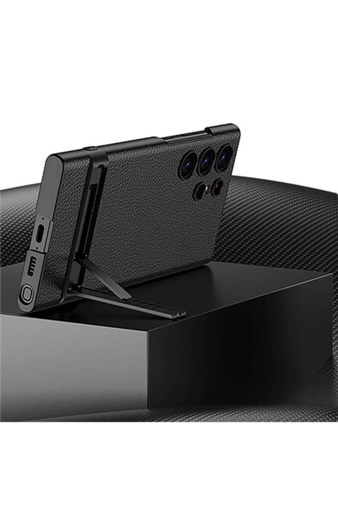 Samsung Galaxy S24 Ultra Uyumlu Kılıf Zore Kamera Korumalı Leather Dikey Standlı Ays Kapak