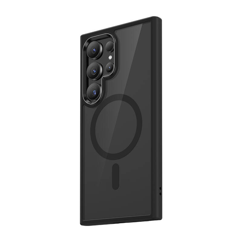 Samsung Galaxy S24 Ultra Uyumlu Kılıf Magsafe Şarj Özellikli Şeffaf Arka Yüzey Benks MagClap TPU Çerçeve Kapak - 3