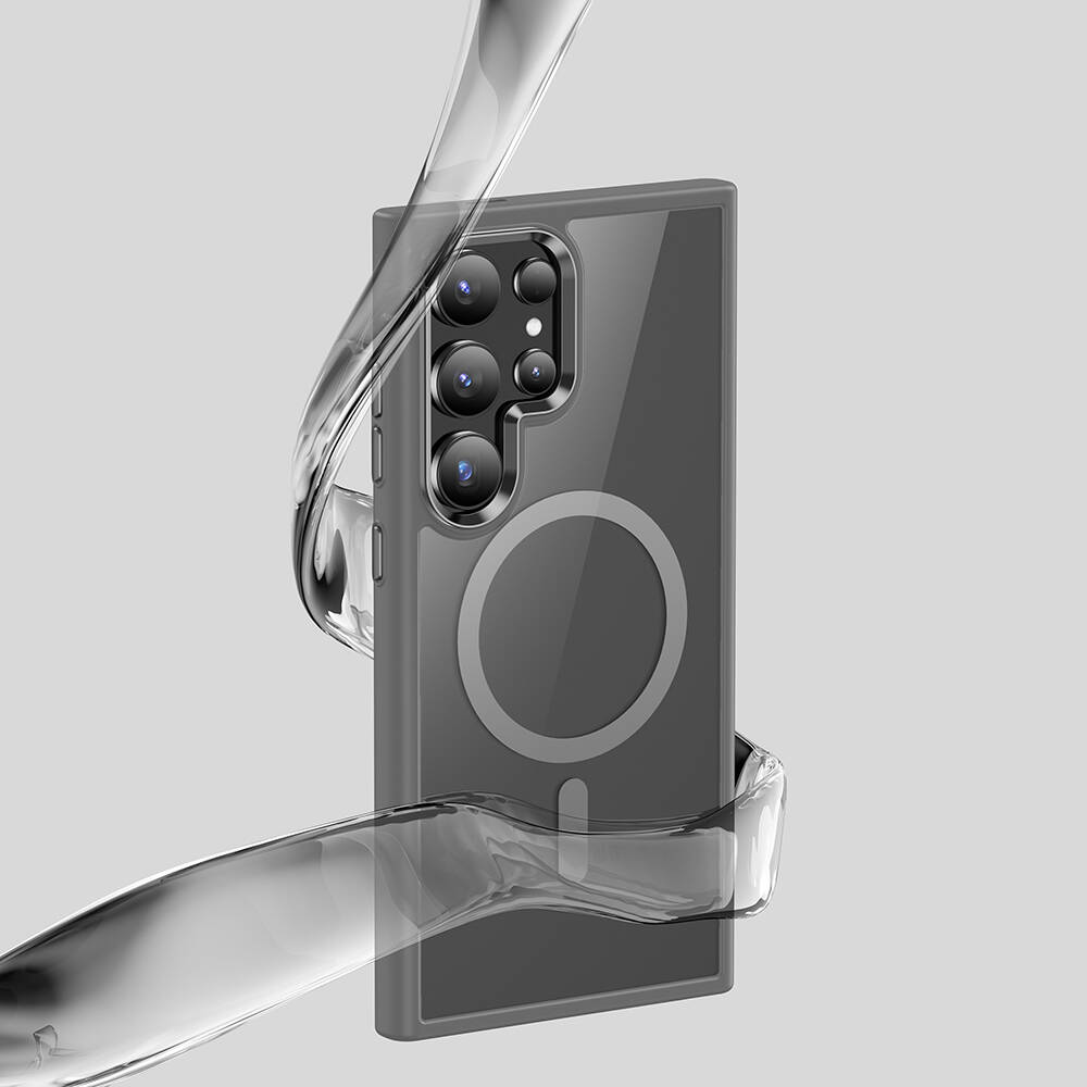 Samsung Galaxy S24 Ultra Uyumlu Kılıf Magsafe Şarj Özellikli Şeffaf Arka Yüzey Benks MagClap TPU Çerçeve Kapak - 20