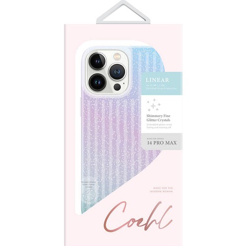 Apple iPhone 14 Pro Max Uyumlu Kılıf Parlayan Arka Yüzey Coehl Linear Kapak