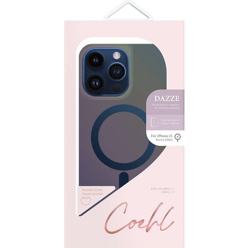 Apple iPhone 15 Pro Uyumlu Kılıf Magsafe Şarj Özellikli Mistik Mor Renkli Coehl Dazze Kapak