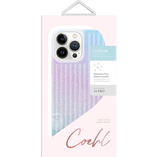 Apple iPhone 14 Pro Uyumlu Kılıf Parlayan Arka Yüzey Coehl Linear Kapak