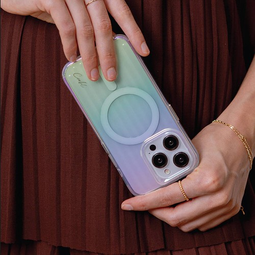 Apple iPhone 15 Pro Max Uyumlu Kılıf Magsafe Şarj Özellikli Parlayan Arka Yüzey Coehl Linear Kapak