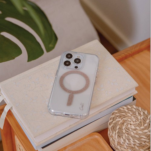 Apple iPhone 15 Pro Uyumlu Kılıf Magsafe Şarj Özellikli Simli Magnetik Coehl Glace Kapak