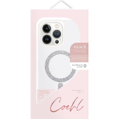 Apple iPhone 15 Uyumlu Kılıf Magsafe Şarj Özellikli Simli Magnetik Coehl Glace Kapak
