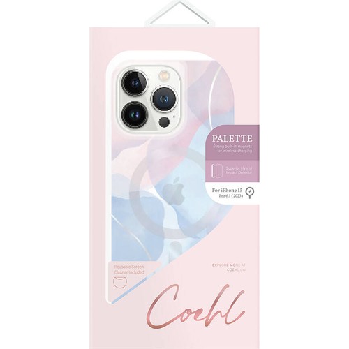 Apple iPhone 15 Pro Uyumlu Kılıf Magsafe Şarj Özellikli Dalgalı Çizgi Desenli Coehl Palette Kapak