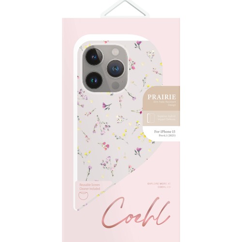 Apple iPhone 15 Pro Uyumlu Kılıf Mini Çayır Çiçekleri Desenli Coehl Prairie Kapak