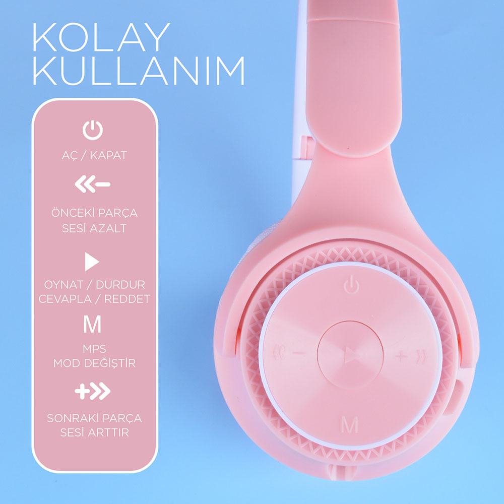 Zore M6 Pro Ayarlanabilir ve Katlanabilir Kulak Üstü Bluetooth Kulaklık - 1