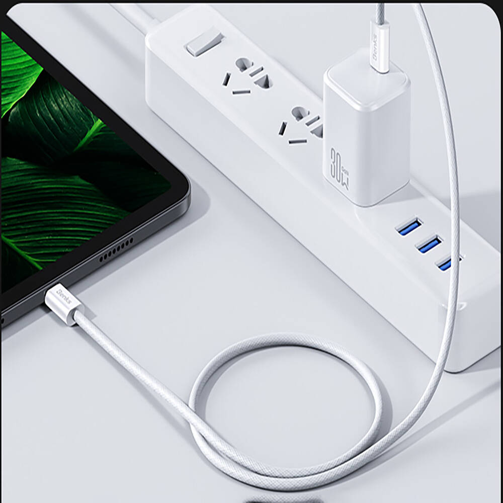 Benks D46 Type-C to Type-C PD 3.0 Örgülü Şarj ve Data Kablosu 60W 2 Metre - 1