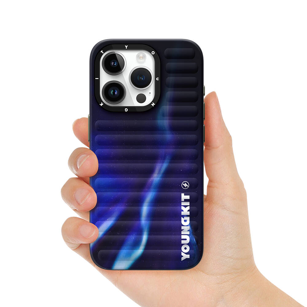 Apple iPhone 15 Pro Uyumlu Kılıf Kuzey Işıkları Desenli Youngkit Aurora Serisi Kapak - 7