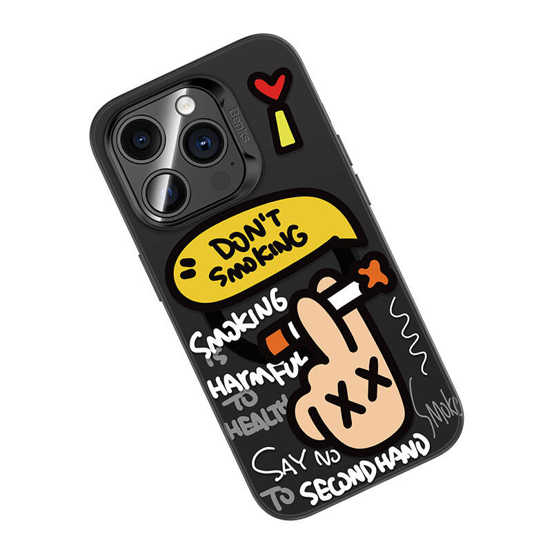 Apple iPhone 15 Pro Max Uyumlu Kılıf Magsafe Şarj Özellikli Benks No Smoking Kapak - 2