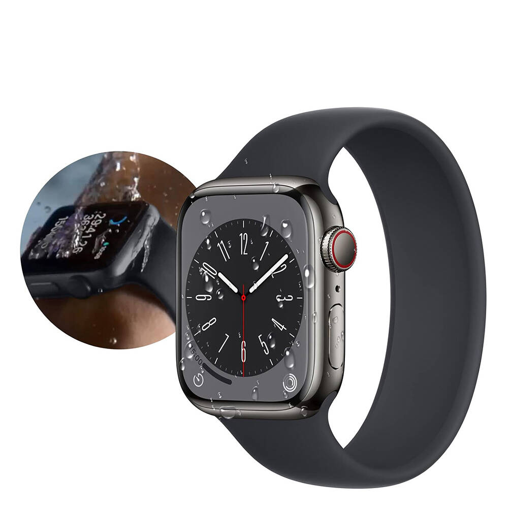 Apple Watch 7 45mm Uyumlu Wiwu Wi-JD105 Easy Install PMMA Pet Ekran Koruyucu + Kolay Uygulama Aparatı - 4