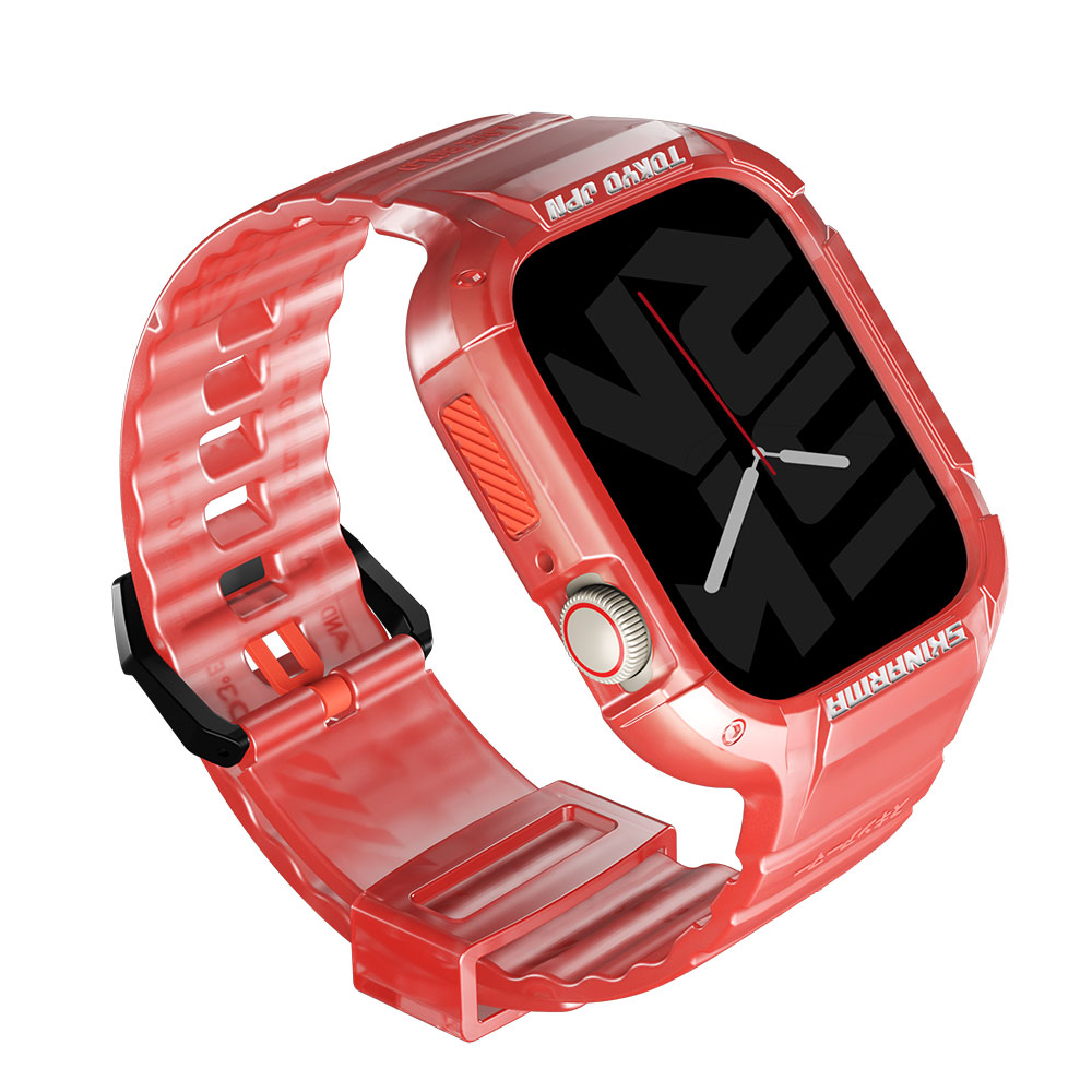 Apple Watch 7 45mm Uyumlu SkinArma Saido Sert PC Kasa Koruyuculu Silikon Kordon - 7