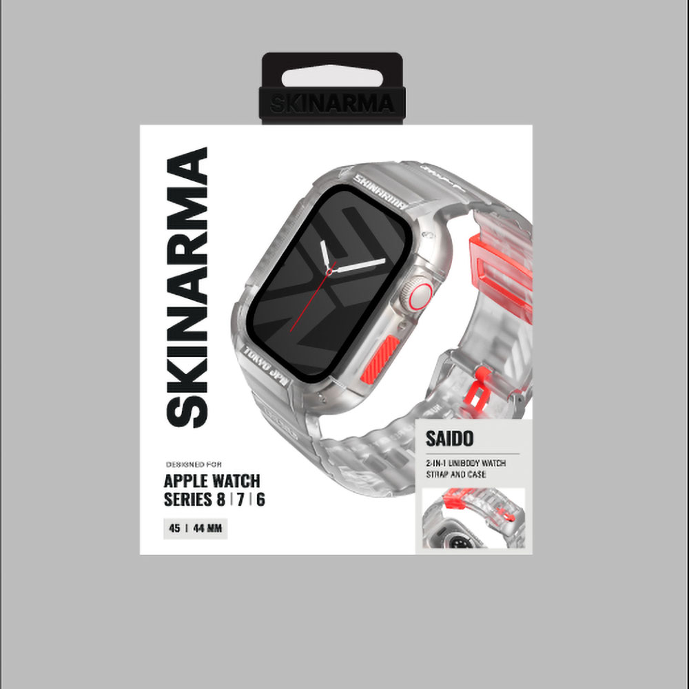 Apple Watch 7 45mm Uyumlu SkinArma Saido Sert PC Kasa Koruyuculu Silikon Kordon - 11