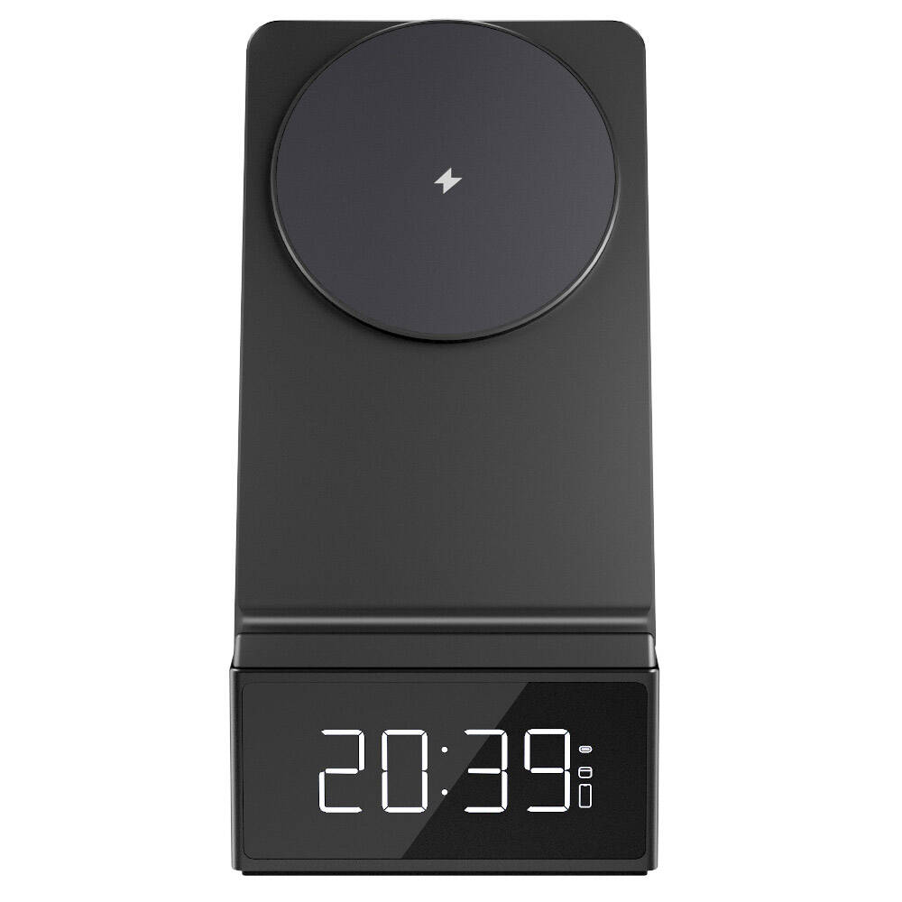 Wiwu Wi-W011 Platinum 3in1 Dijital Saatli ve Alarmlı Hızlı Şarj Özellikli Magnetik Kablosuz Şarj Standı - 6