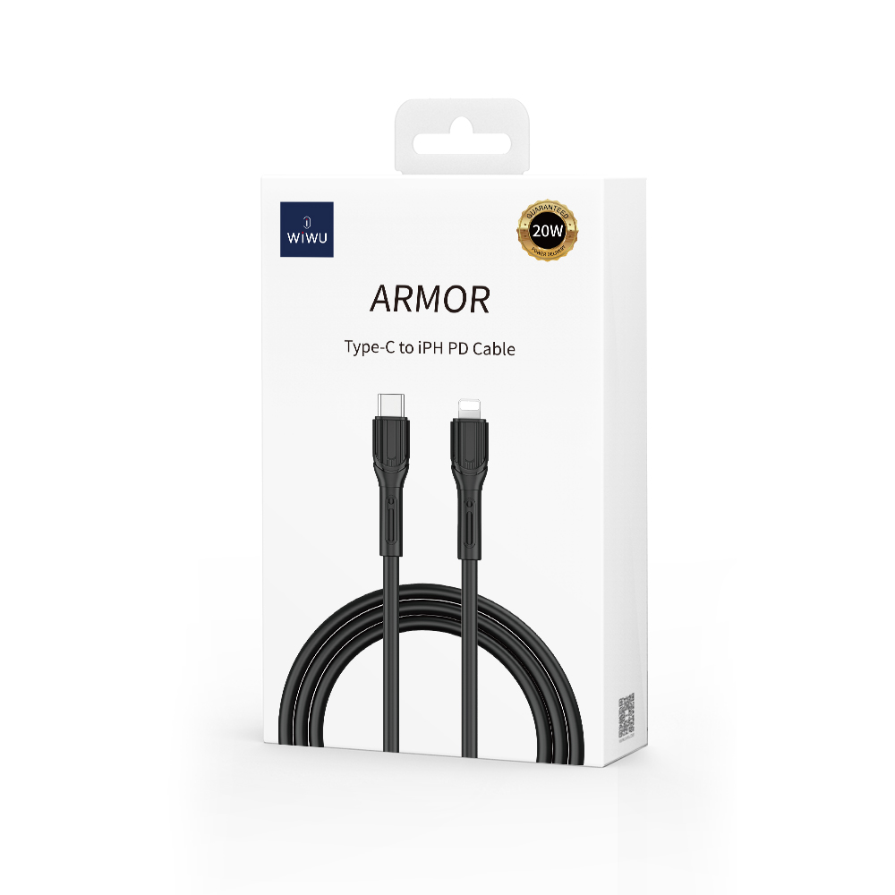 Wiwu Armor Wİ-C005 Kablo Ucu Korumalı Tasarım 20W Hızlı Şarj Özellikli Type-C to Lightning PD Kablo 1M - 1