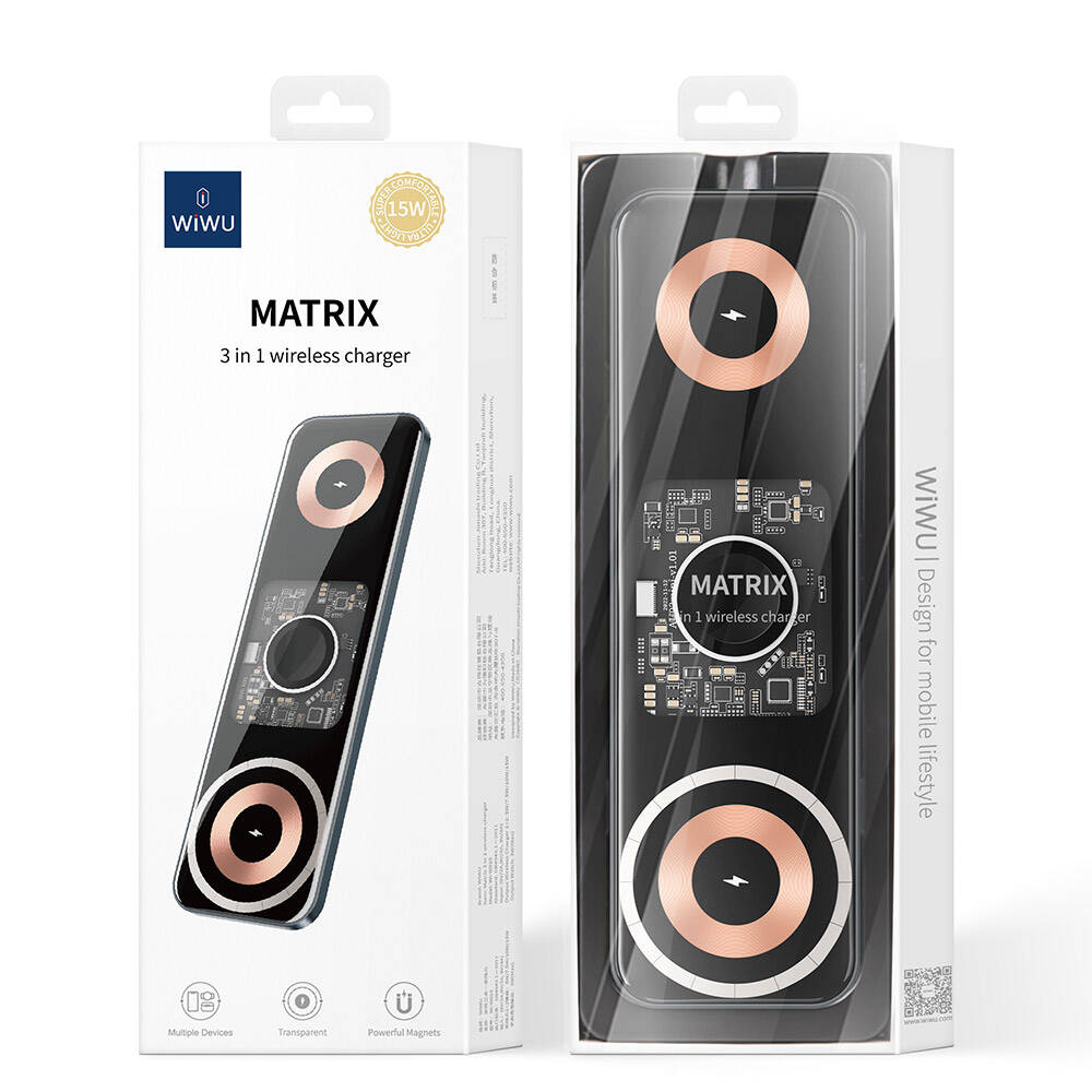 Wiwu Wi-W010 Matrix 3in1 Magnetik Kablosuz Şarj Standı - 4