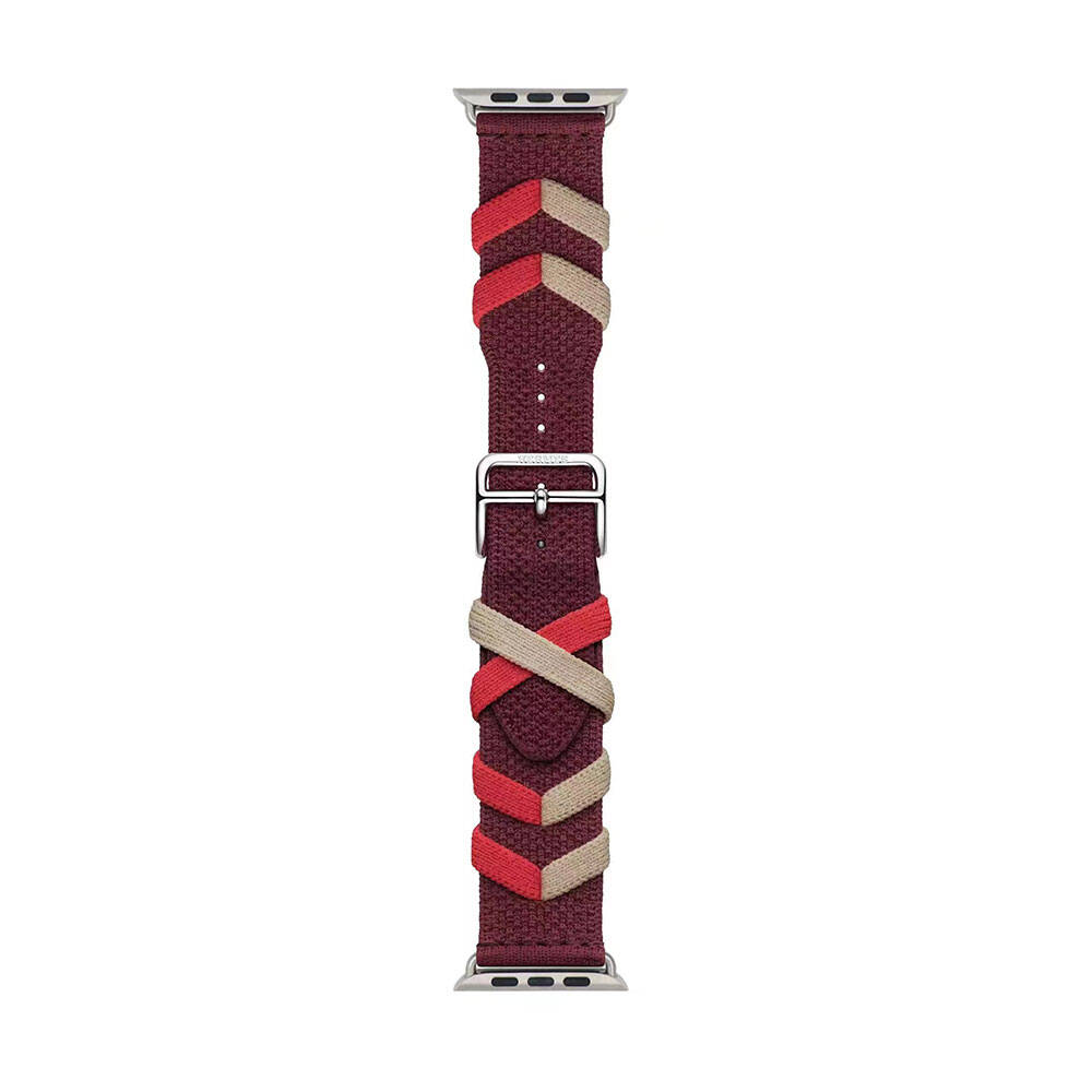 Apple Watch 44mm Uyumlu Zore KRD-97 Sarmal Örgü Tasarımlı Kordon - 1
