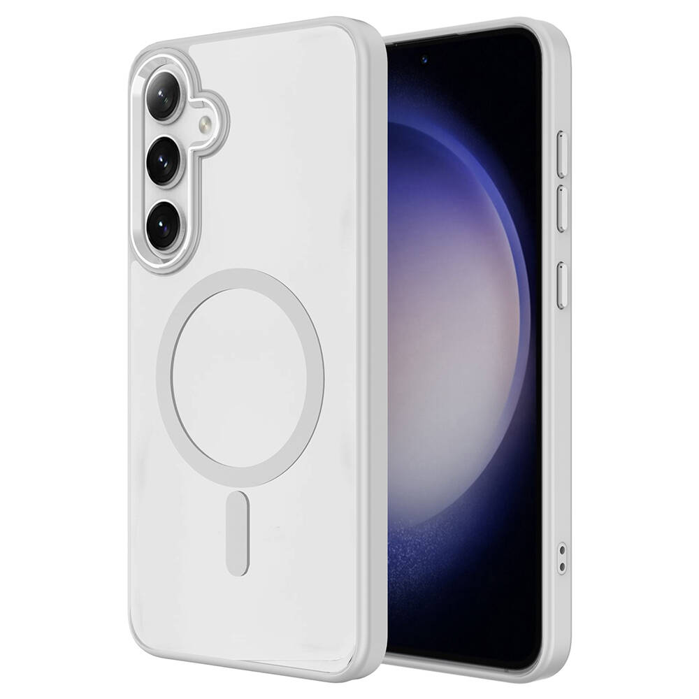 Samsung Galaxy S24 Uyumlu Kılıf Magsafe Şarj Özellikli Zore Krom Magsafe Silikon Kapak - 2