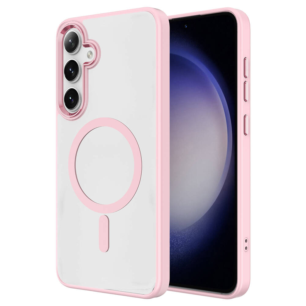 Samsung Galaxy S24 Uyumlu Kılıf Magsafe Şarj Özellikli Zore Krom Magsafe Silikon Kapak - 4