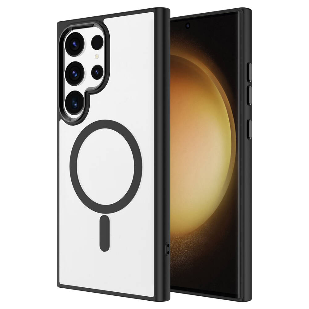 Samsung Galaxy S24 Ultra Uyumlu Kılıf Magsafe Şarj Özellikli Zore Krom Magsafe Silikon Kapak - 1
