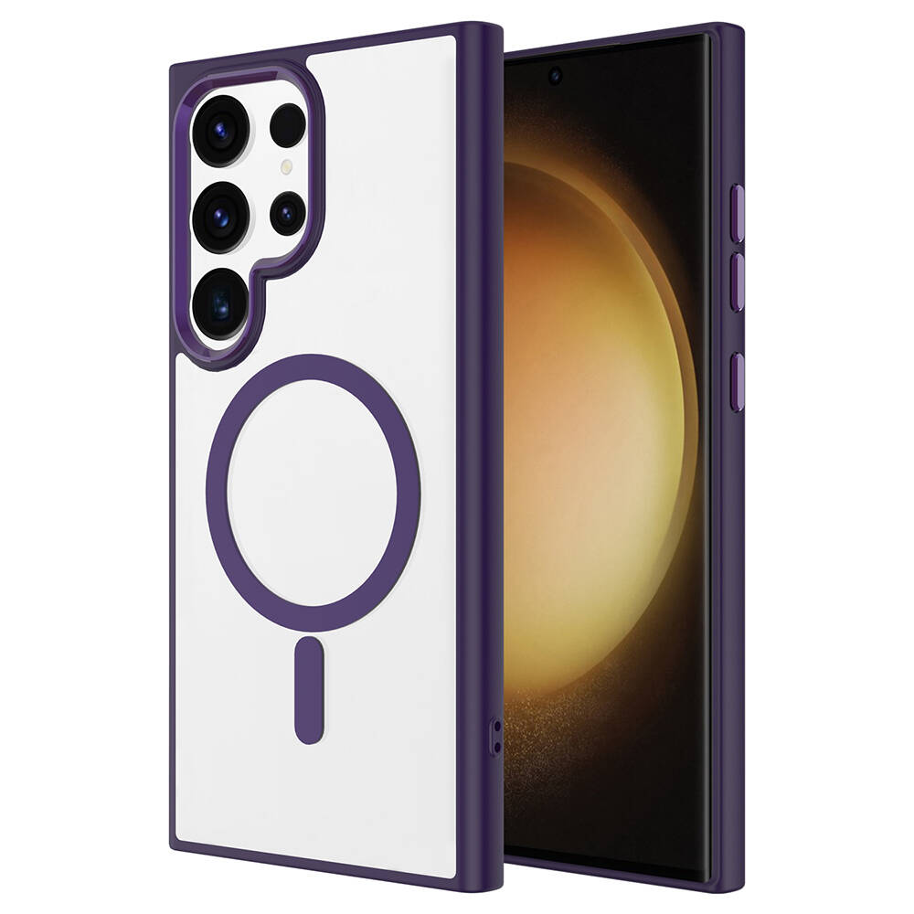 Samsung Galaxy S24 Ultra Uyumlu Kılıf Magsafe Şarj Özellikli Zore Krom Magsafe Silikon Kapak - 2