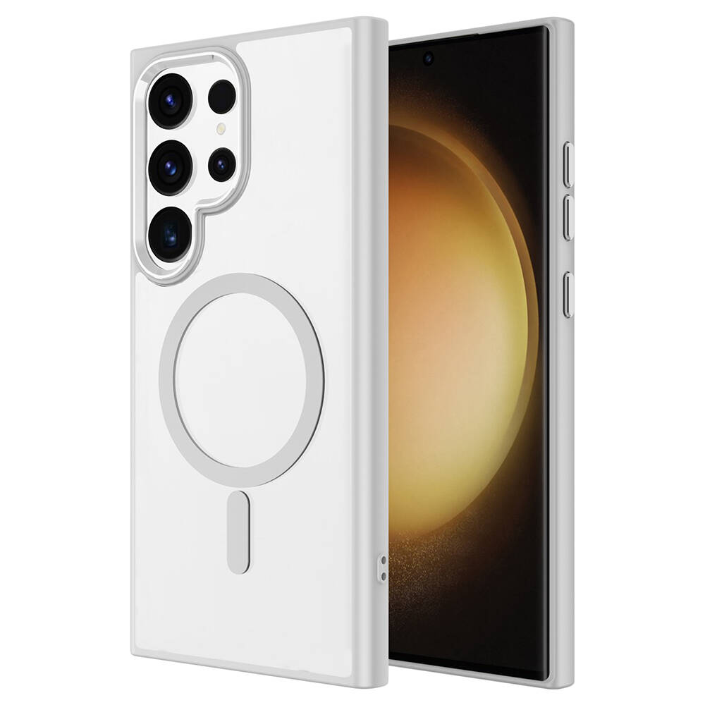 Samsung Galaxy S24 Ultra Uyumlu Kılıf Magsafe Şarj Özellikli Zore Krom Magsafe Silikon Kapak - 3