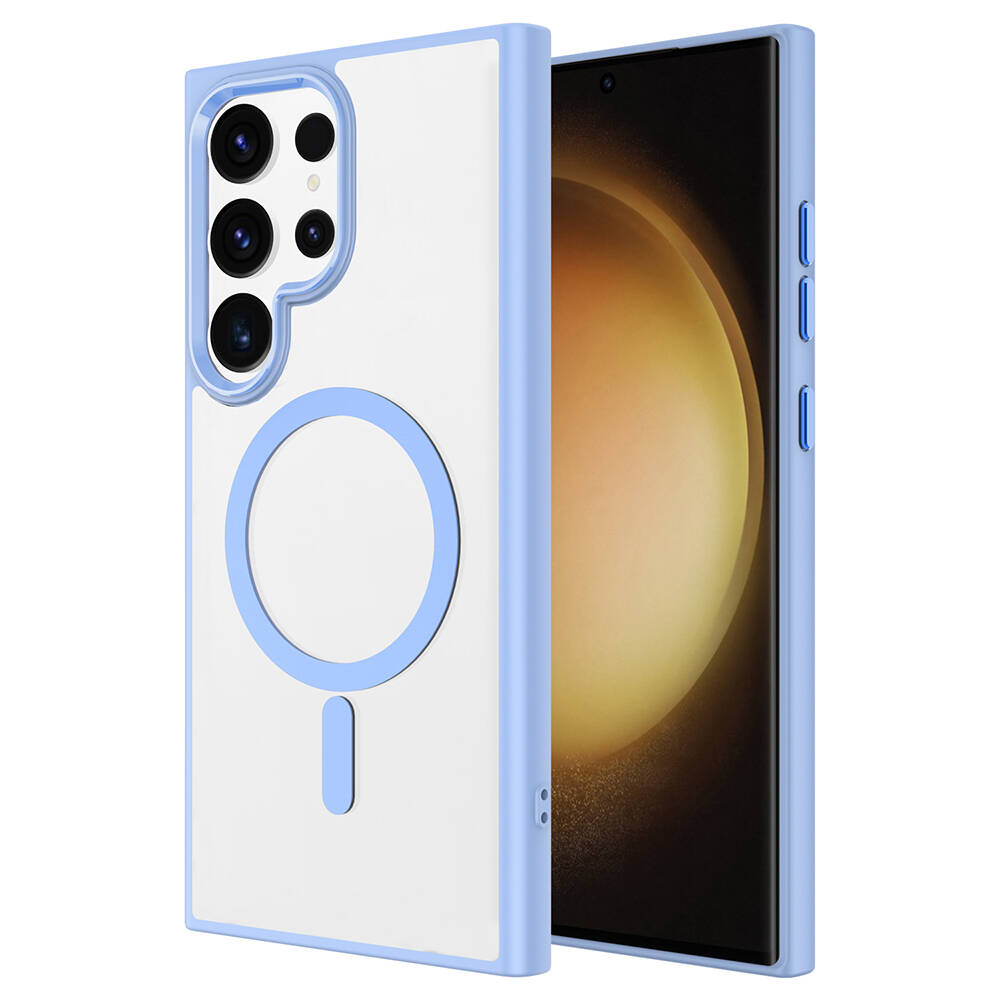 Samsung Galaxy S24 Ultra Uyumlu Kılıf Magsafe Şarj Özellikli Zore Krom Magsafe Silikon Kapak - 4