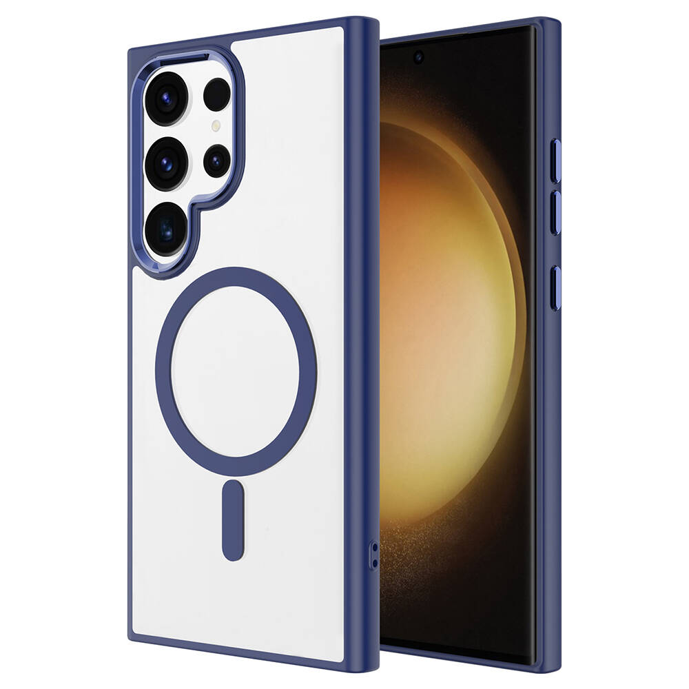 Samsung Galaxy S24 Ultra Uyumlu Kılıf Magsafe Şarj Özellikli Zore Krom Magsafe Silikon Kapak - 5