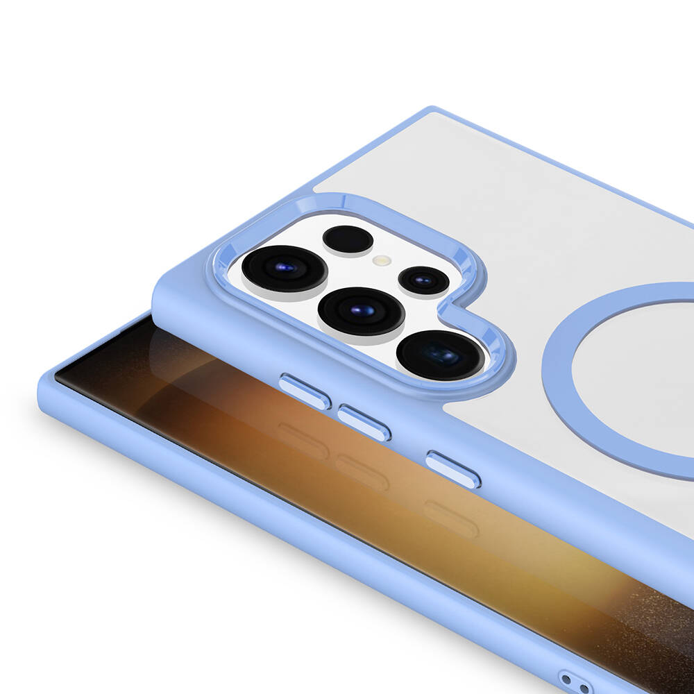 Samsung Galaxy S24 Ultra Uyumlu Kılıf Magsafe Şarj Özellikli Zore Krom Magsafe Silikon Kapak - 7