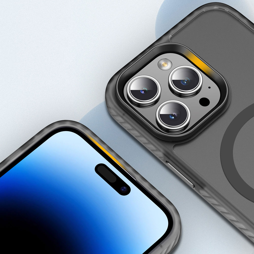 Apple iPhone 14 Pro Uyumlu Kılıf Mat Arka Yüzey Wireless Şarj Özellikli Zore Locik Kapak - 4