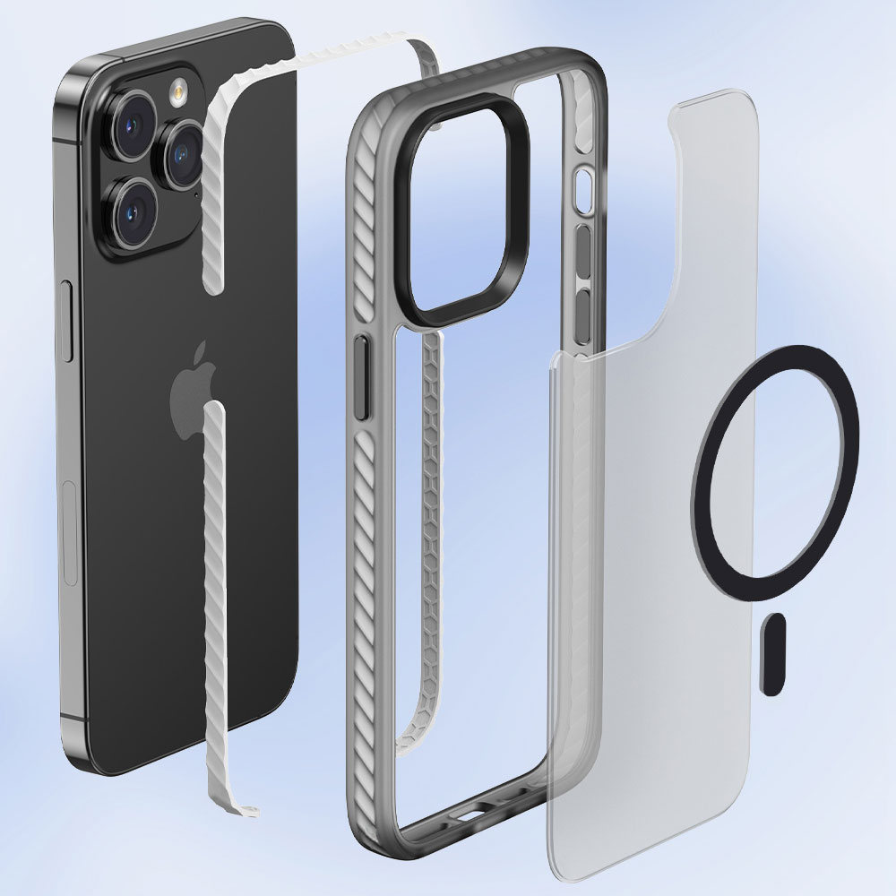 Apple iPhone 14 Pro Uyumlu Kılıf Mat Arka Yüzey Wireless Şarj Özellikli Zore Locik Kapak - 6
